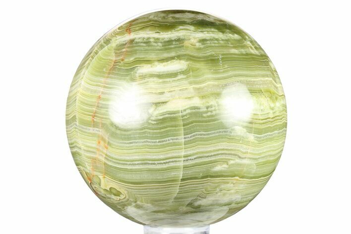 Polished Green Banded Calcite Sphere - Pakistan #264767